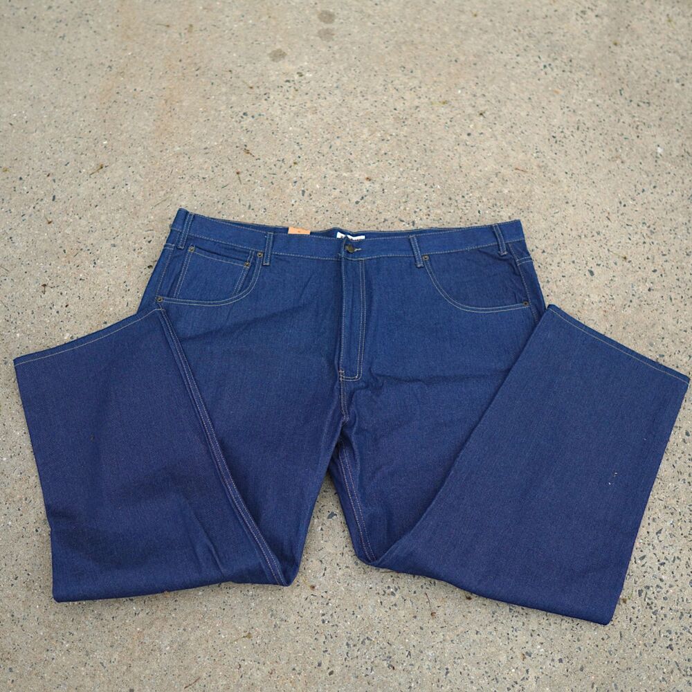 Mens W52 L32 Blue Straight Leg Jeans NWT Medium Wash Denim Big Henry & William